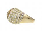 18kt Yellow Gold Cognac Diamond & Diamond Bombe Cluster Ring