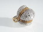 1960s 18kt gold diamond bombé cluster ring
