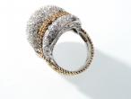 1960s 18kt gold diamond bombé cluster ring