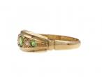 Antique demantoid garnet and diamond five stone ring in 18kt gold