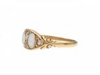 Victorian two stone opal and diamond navette cluster ring in gold