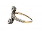 Edwardian Diamond Two Stone Twist Ring in Platinum & 18kt Gold