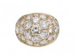 Retro French diamond bombe cluster ring in 18kt yellow gold