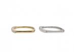 Two diamond set 18kt yellow and white gold stacking rings