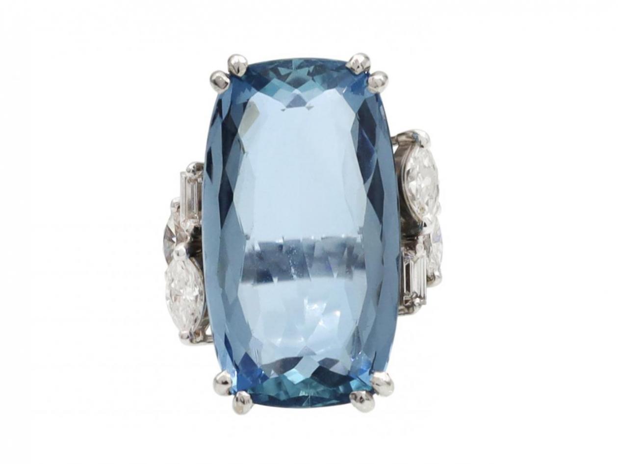 Vintage H. Stern Aquamarine & Diamond Cocktail Ring