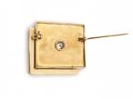 Retro 18kt Yellow Gold, Diamond & Ruby Square Brooch