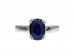 Modern Oval Sapphire Solitaire Ring in 18kt White Gold