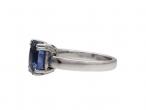 Modern Oval Sapphire Solitaire Ring in 18kt White Gold