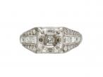 Art Deco 1.71ct Asscher cut diamond solitaire in platinum