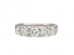 Five Stone Round Brilliant Diamond Ring in Platinum
