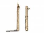 Victorian 9kt yellow gold pocket knife and pencil pendant