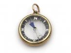 Antique yellow gold working compass pendant