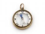 Antique yellow gold working compass pendant