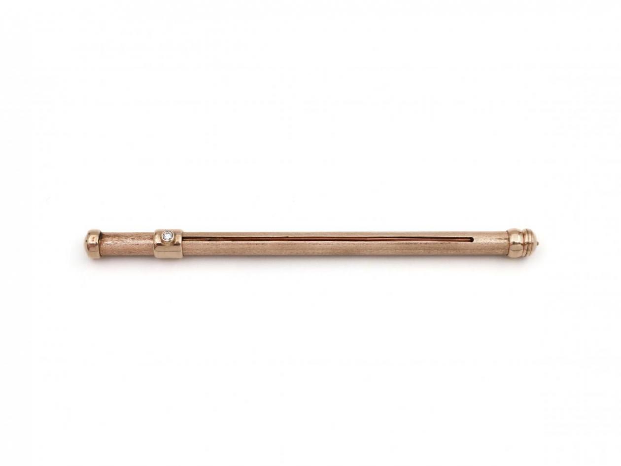 Retro 9kt Rose Gold & Diamond Swizzle Stick