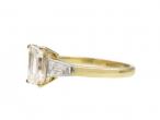 Vintage Emerald Cut Diamond Solitaire Engagement Ring in Yellow Gold