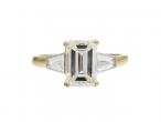 Vintage Emerald Cut Diamond Solitaire Engagement Ring in Yellow Gold