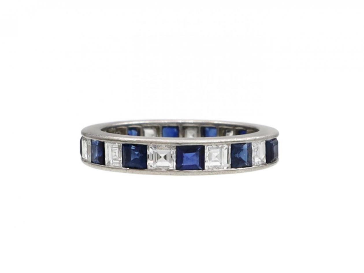 Platinum Diamond & Sapphire Full Eternity Ring