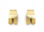 Modernist three-dimensional cubist clip-on earrings in 18kt yellow gold