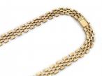 Retro 18kt yellow gold watch link engine turned Cleopatra necklace