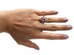 Vintage Oscar Heyman Bros. ruby and diamond fancy cluster ring