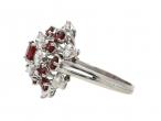 Vintage Oscar Heyman Bros. ruby and diamond fancy cluster ring