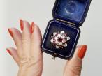 Vintage Oscar Heyman Bros. ruby and diamond fancy cluster ring