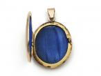 Vintage blue enamel and 9kt yellow gold oval locket