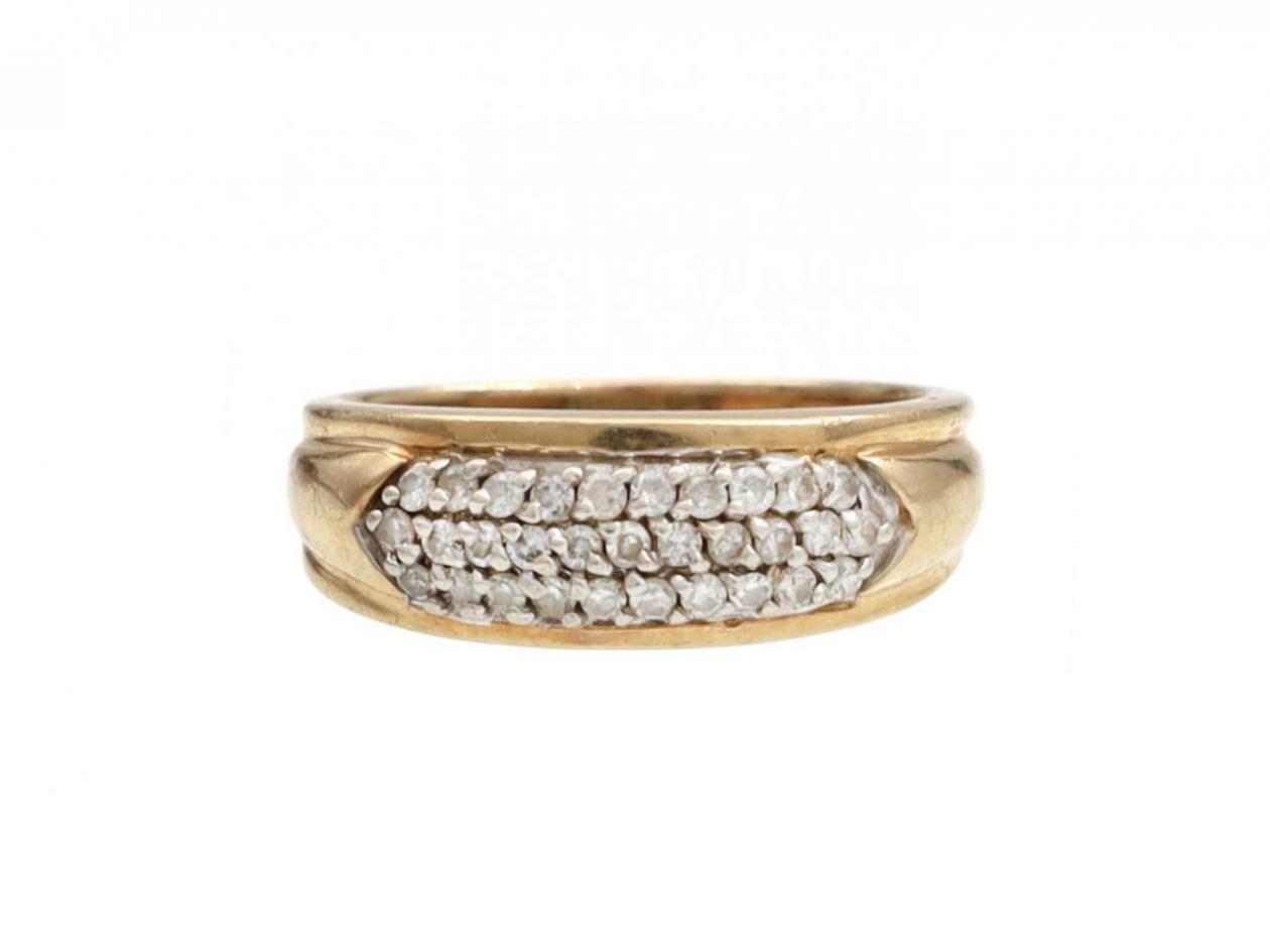 Vintage pave set diamond ring in 14kt yellow gold