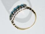 Victorian Turquoise & Diamond Cluster Ring in Silver on Gold