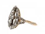 Antique diamond openwork pendeloque cluster ring