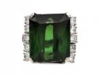 1960s Tourmaline & Diamond Cocktail Ring in Platinum