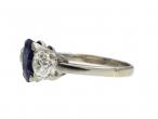 Vintage 2.80ct No Heat Sapphire & Diamond Three Stone Ring