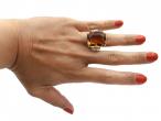 Retro citrine and diamond cocktail ring in 18kt yellow gold