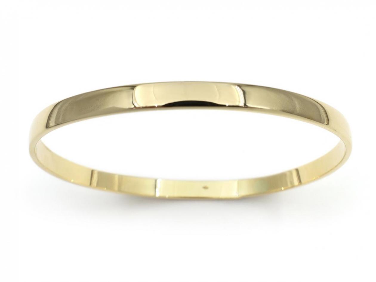 Modern 18kt yellow gold solid bangle 5.17mm