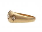 Antique diamond three stone gypsy ring in 18kt yellow gold