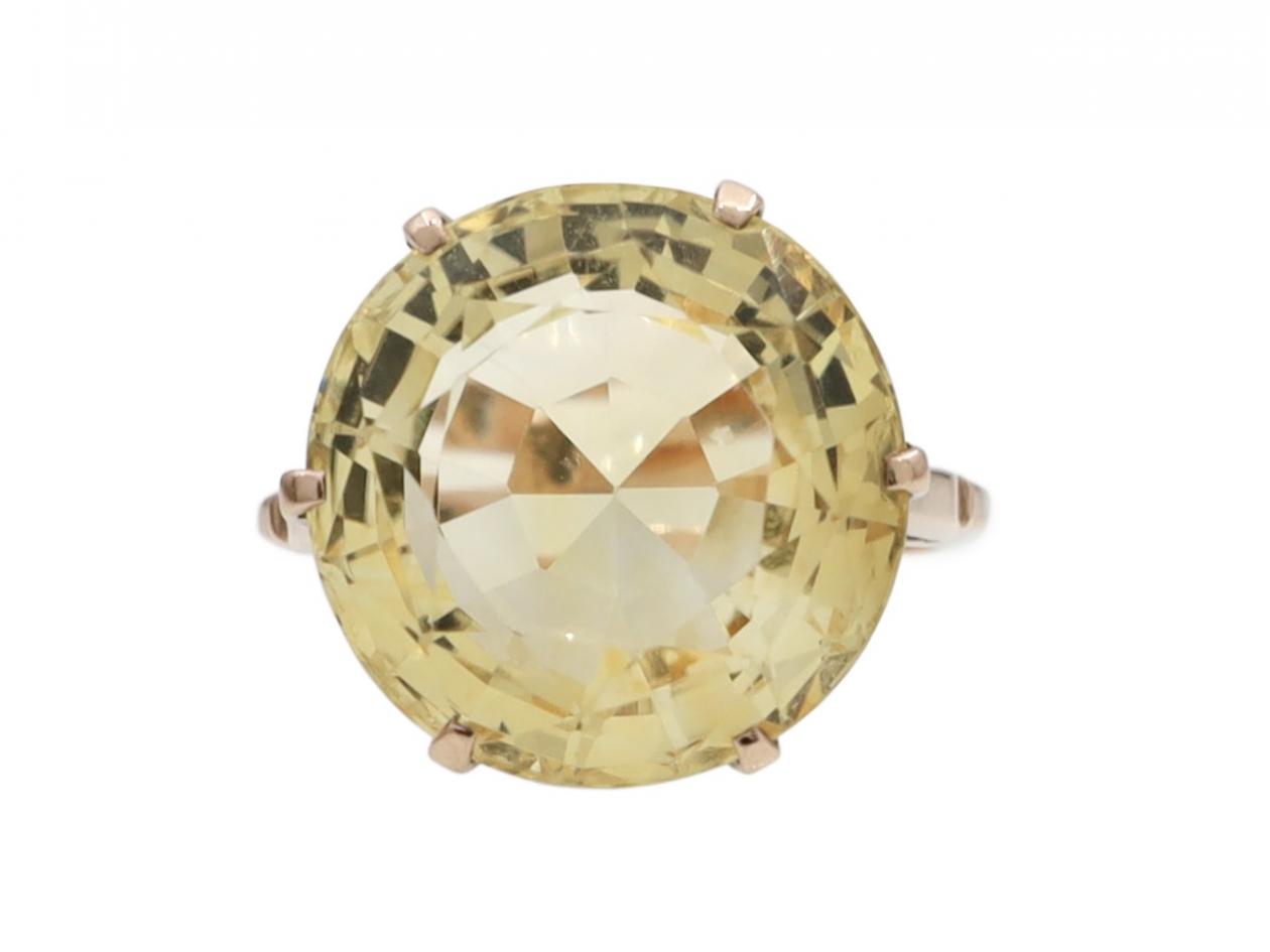 Vintage citrine dress ring in 14kt rose gold