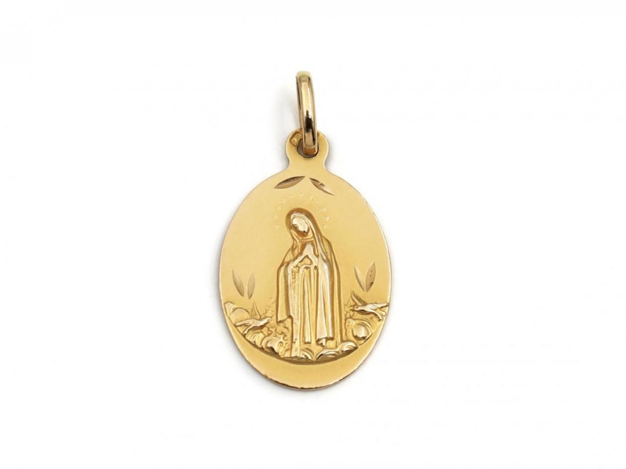 Vintage miraculous medal in yellow gold