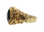 1970s Sapphire Cubist Ring in 18kt Yellow Gold
