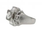 Retro geometric diamond cluster ring in platinum