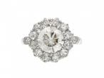 Antique 1.55ct diamond coronet cluster engagement ring