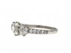 Edwardian Old Mine cut diamond three stone engagement ring