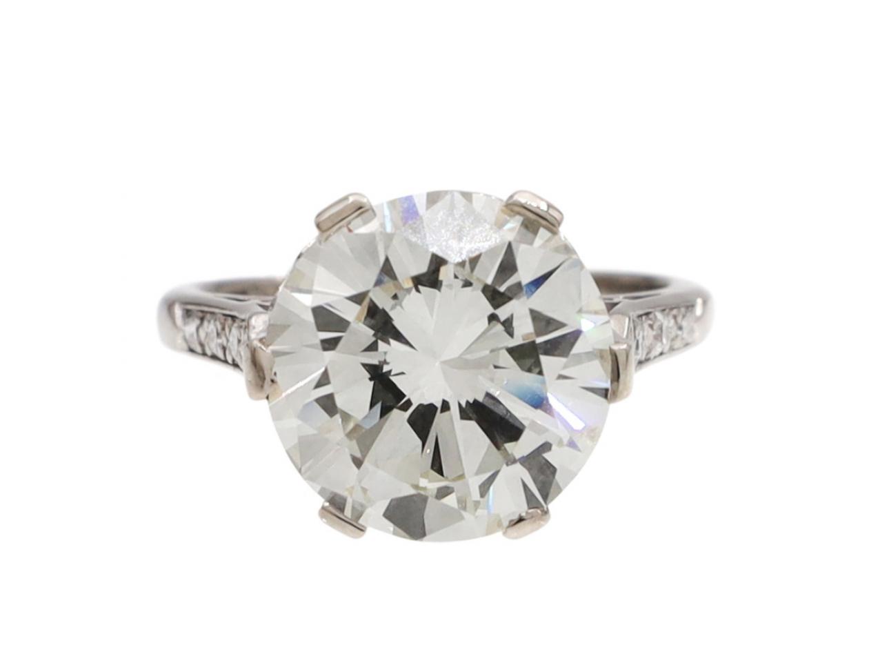 1950s 4.17ct diamond solitaire engagement ring in 18kt white gold