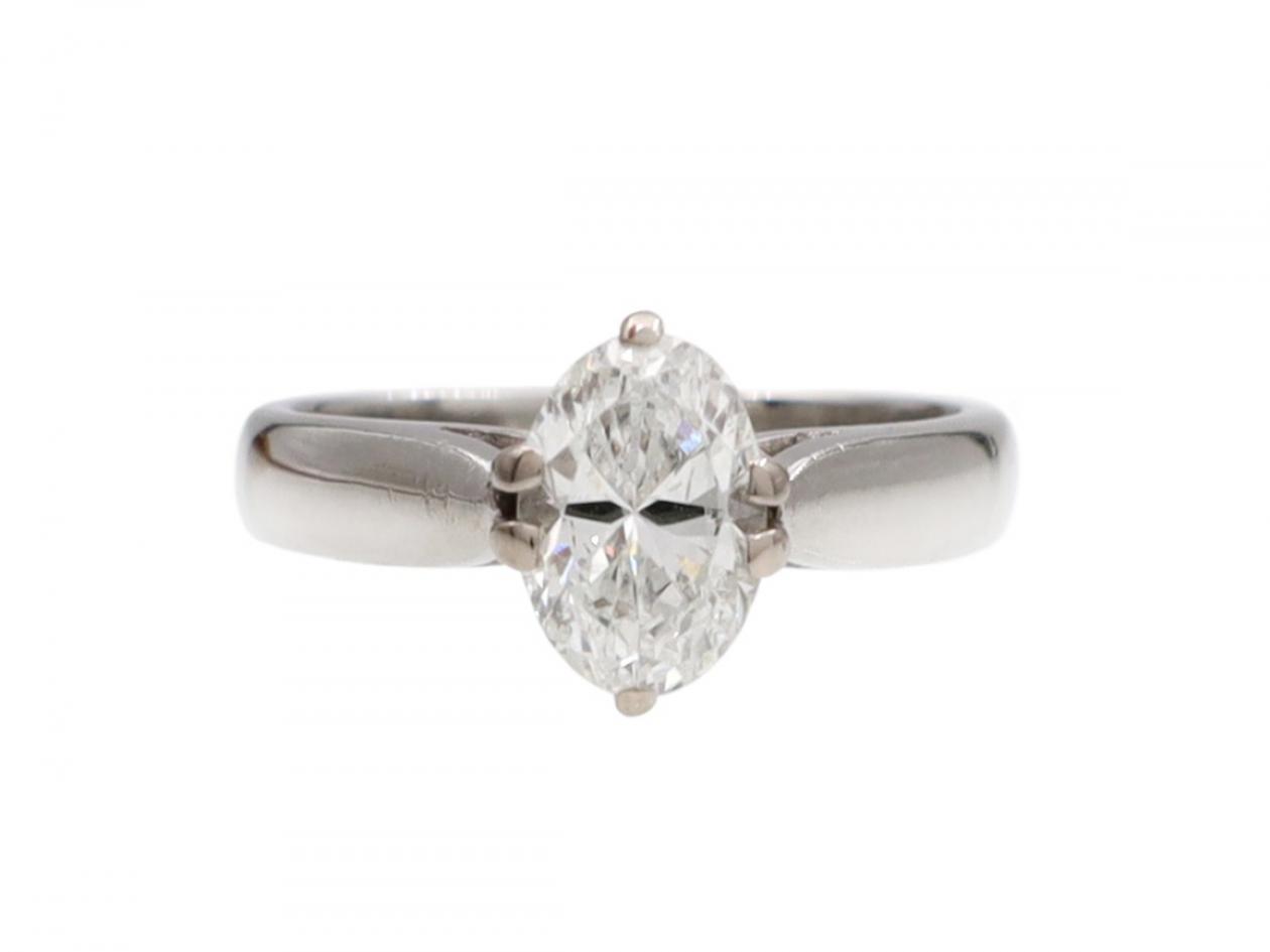 0.60ct moval cut diamond solitaire engagement ring in platinum