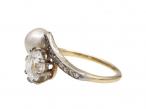 Edwardian Toi et Moi Natural Pearl & Diamond Ring
