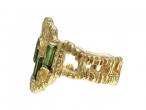 1960s Irish West & Son tourmaline and 18kt yellow gold modernist ring