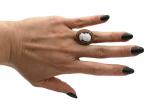 Vintage shell cameo of a classical lady ring in 9kt yellow gold