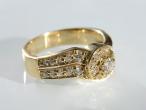 Vintage French 18kt yellow gold diamond cluster ring