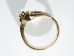 Vintage French 18kt yellow gold diamond cluster ring