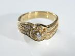 Vintage French 18kt yellow gold diamond cluster ring