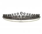 Antique Convertible Diamond Set Fringe Necklace Tiara in Silver & 18kt Yellow Gold